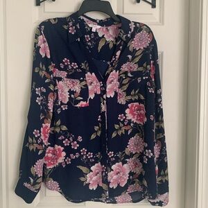 Navy blue floral top